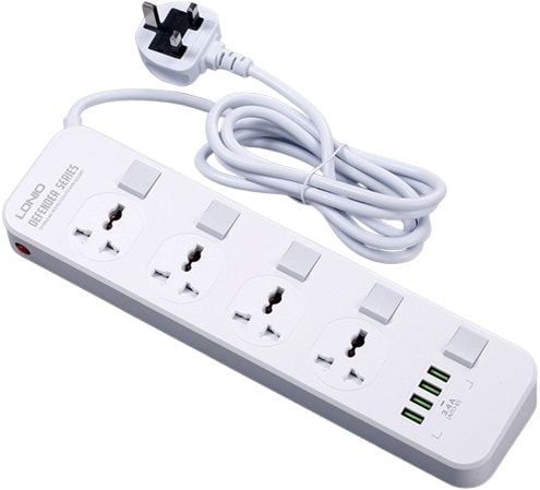 Ldnio SC4408 2500w 4 USB-A Ports & 4 Power Sockets EU Plug Power Extension Ldnio SC4408 2500w 4 USB-A Ports & 4 Power Sockets EU Plug Power Extension
